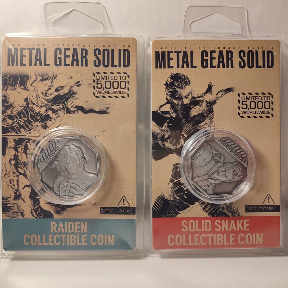 Metal Gear Solid Raiden And Solid Snake Coin Bundle Official Konami Coins Set